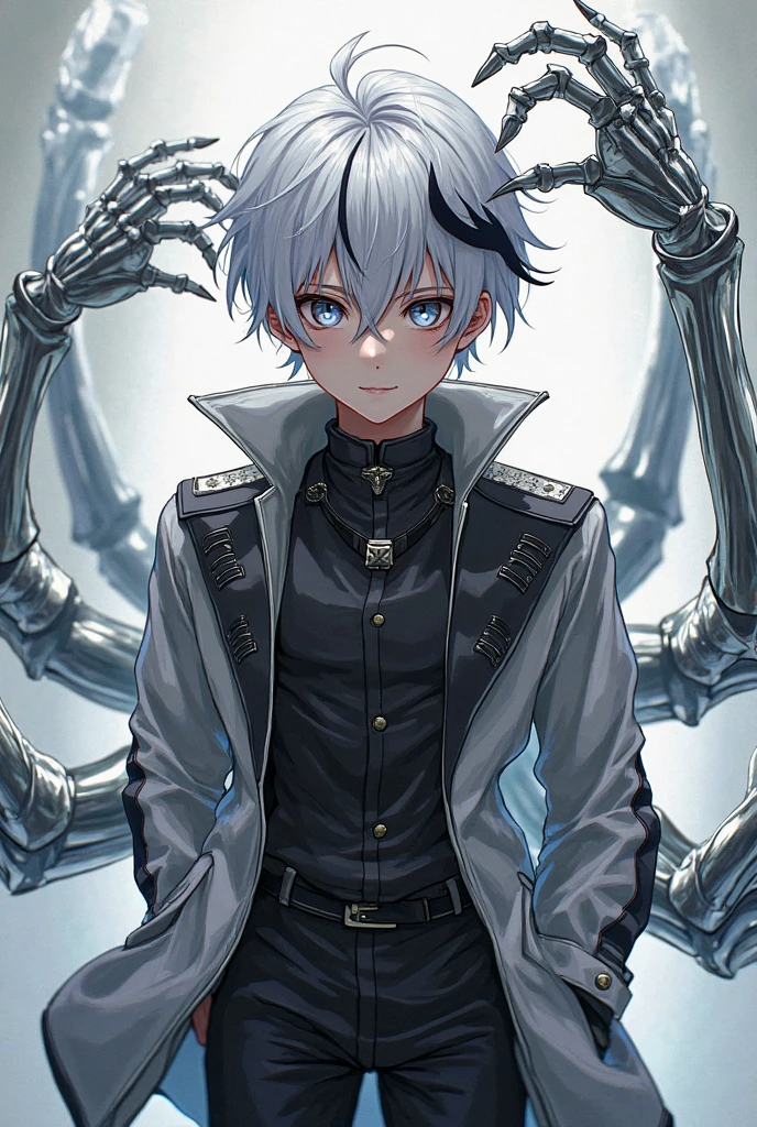 absurdres, (best quality), (masterpiece),(ultra-detailed:1.2),(photorealistic:1.1),ultra high res,(upper body:1.1),
1boy ,in front of a huge skeleton monster,(huge skeleton:1.1),skull,
<lora:shinoyama_polka:0.85> shinoyama_polka, shirt, two-tone hair, jewelry, white_shirt, necklace, scar, pink eyes,
(magic circle:1.2) ,summoning,blue light,fog,
<lora:flat2:-0.5>,
<lora:LowRa:0.2> dark theme,
glowing eyes,