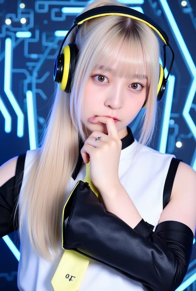 Just like this, Change character It was a cute girl with blonde hair who changed the room behind her to a purple tone.