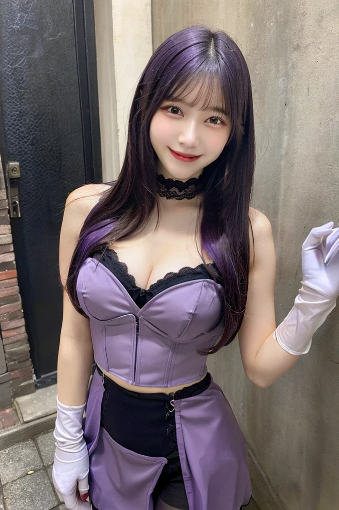 masterpiece, best quality,8k,highestres, absurdres, extremely detailed, nico robin, 1girl, solo, looking at viewer, long silky hair, she wore a revealing cowgirl outfit consisting of a purple cleavage-exposing corset and matching miniskirt, and a white fur-lined coat paired with a white cowboy hat and white high-heeled boots, full body shot, (Egypt background),///,