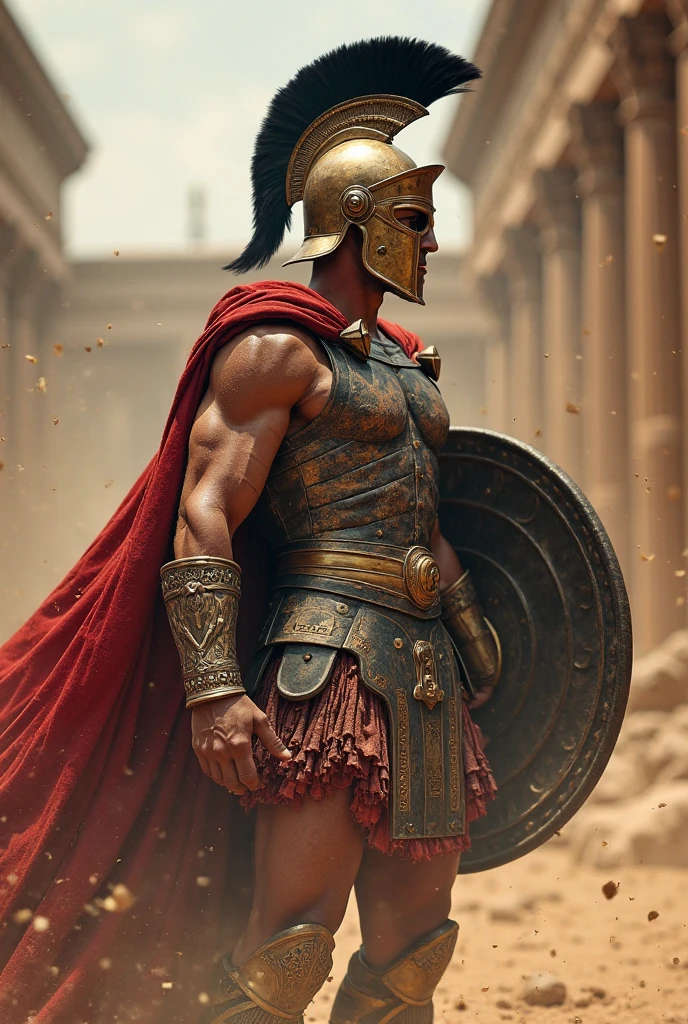 Spartan_ll7 as a very large lettering and in the background a Spartan in an epic pose. the lettering in the foreground.