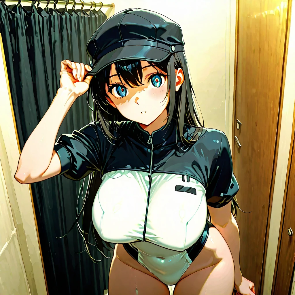 outside,A crowd gathers in front of her,There is a person standing in front,Being seen from the front by the crowd,The crowd peers in from the front,The crowd in front of her,Showing off her pussy,(((Spreading pussy))),Squat down and spread your legs,Showing underboob,Take off your panties
