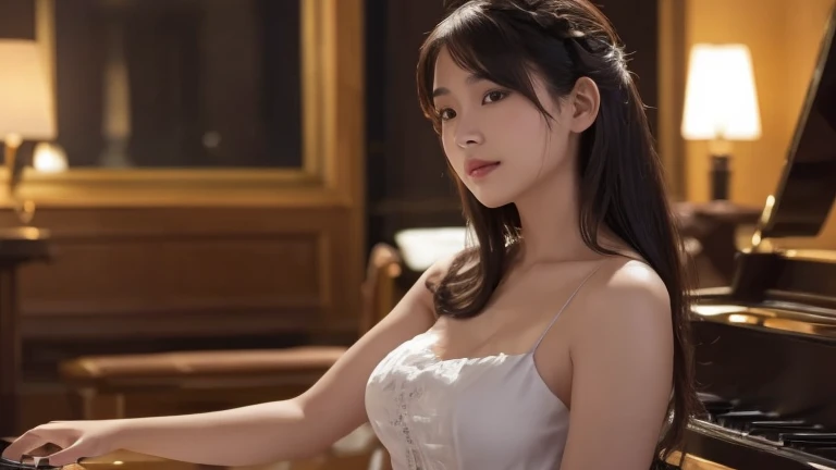 Ultra-detailed complex 3D rendering of the face, (Colossal: 8.8), (masterpiece, top quality, octane rendering, 8K), glamour shot full body image, very beautiful young elf, cleavage, (very detailed skin: 1.2), (exposure: 1.1), brown hair, (wearing a plummeted open shirt of white silk: 1.5)), beautiful Caucasian woman with white skin with full soft breasts with big buttocks, 1 person, long braided hair, big breasts, dynamic angle, mystical expression, ultra-realistic photos, (((((portrait))), bare feet, futuristic urban background, facial muscles, detailed and beautiful queen crown, in the style of Marvel Comics, ArtStation trends, clear focus, studio photography, intricate details, very detailed, detailed red eyes, very detailed, Sharp Focus, Digital Rendering, Professional, Abs, Shot with Canon EOS R 6, ((Sexy Pose))),