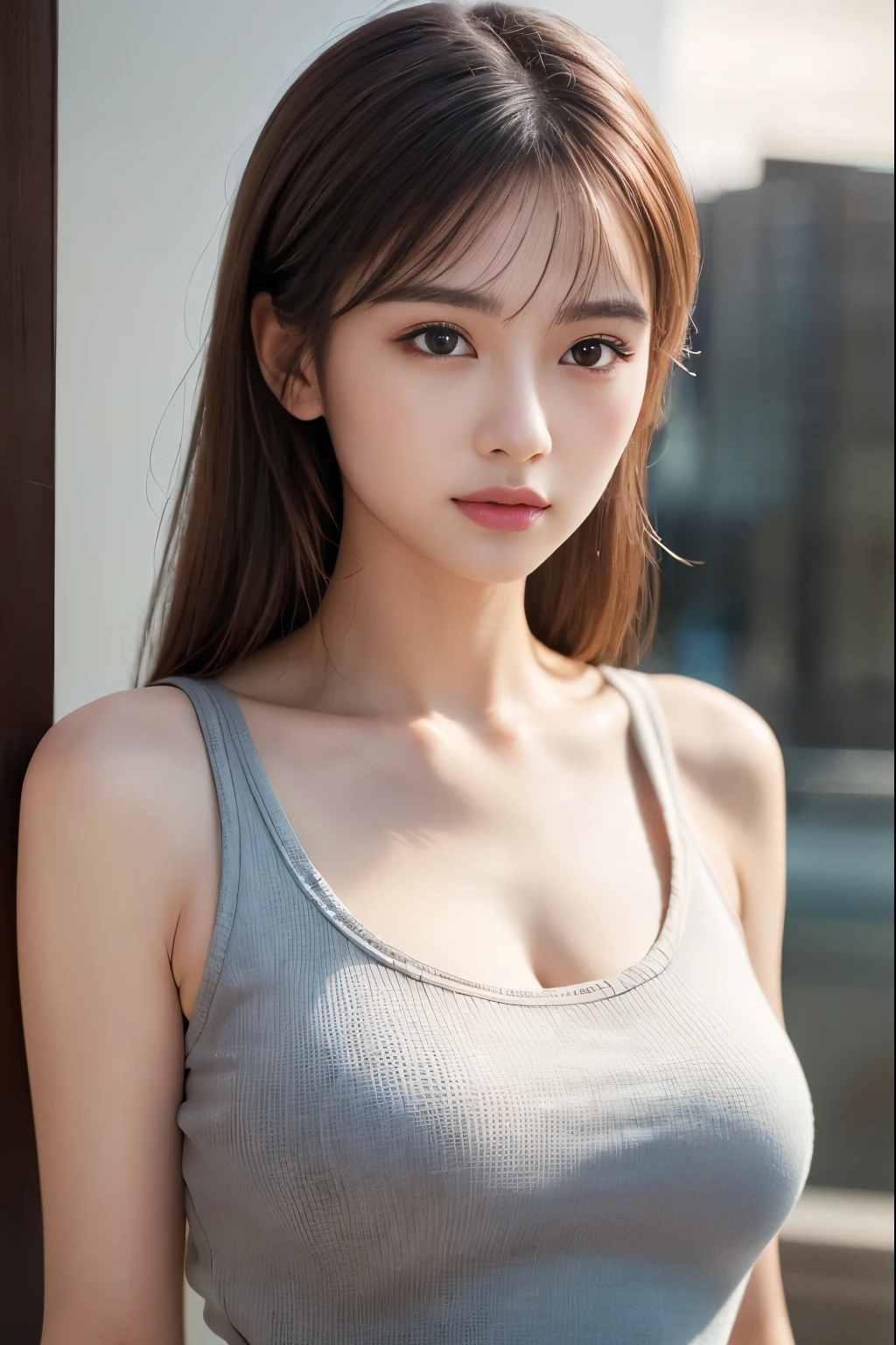 ((realistic lighting, highest quality, 8K, masterpiece: 1.3)), clear focus: 1.2, 1 girl, perfect figure: 1.4, slim abs: 1.1, ((dark brown hair)), (white crop top: 1.4), (outdoor, night: 1.1), street, super fine face, fine eyes, double eyelid,