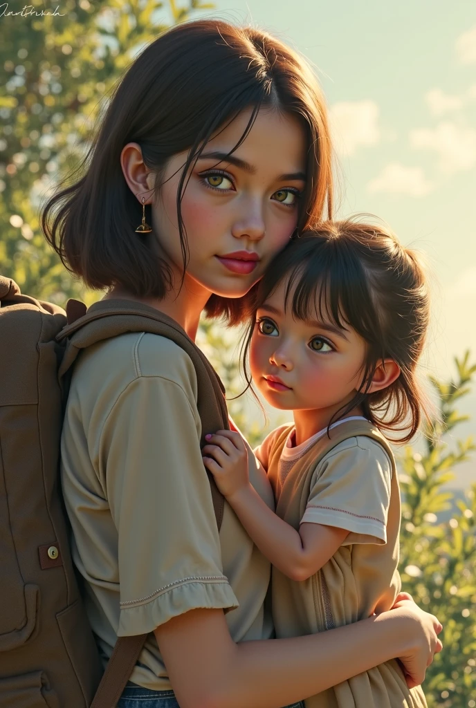 Parent-child education，famiglia，Small green saplings，ultraclear，Animate
