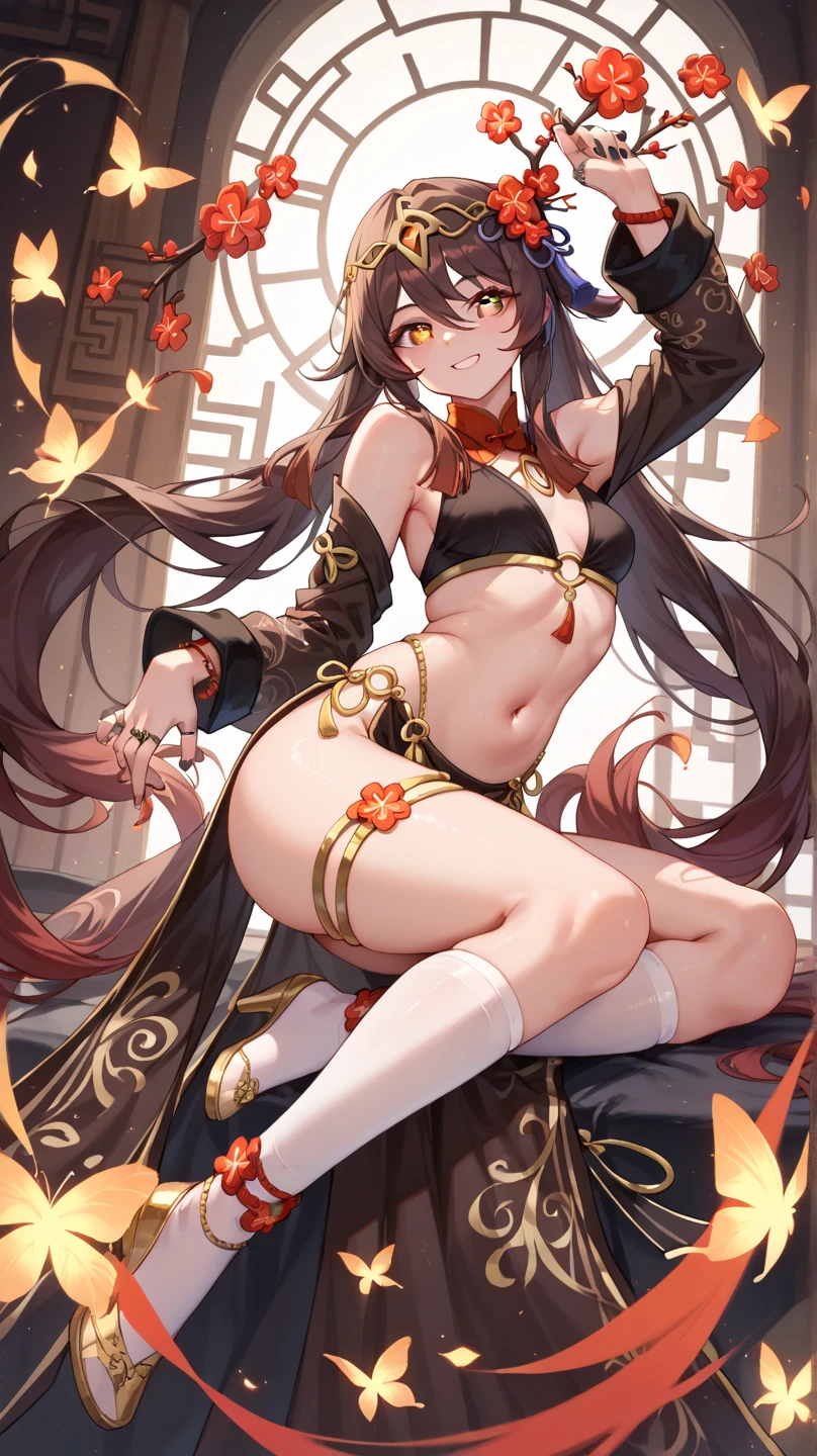 one female oni, hourglass figure, model face, gorgeous, yellow eyes, princess eyes, she has light red hair, long wavy hair, medium sized breasts, she has an angry expression and money in her hand, cash, she’s rich, a dominatrix, wearing latex lingerie