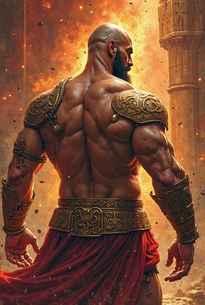 back view, highly detailed portrait of a muscular man, Greek Mythology God, full body, ((Briefs, big bulge)), handsome face, muscular, blonde wavy hair, , digital painting, concept art, smooth, sharp focus, illustration, global illumination, UHD, classical art, fantasy, art by Anthony van Dyck and alphonse Mucha, full body