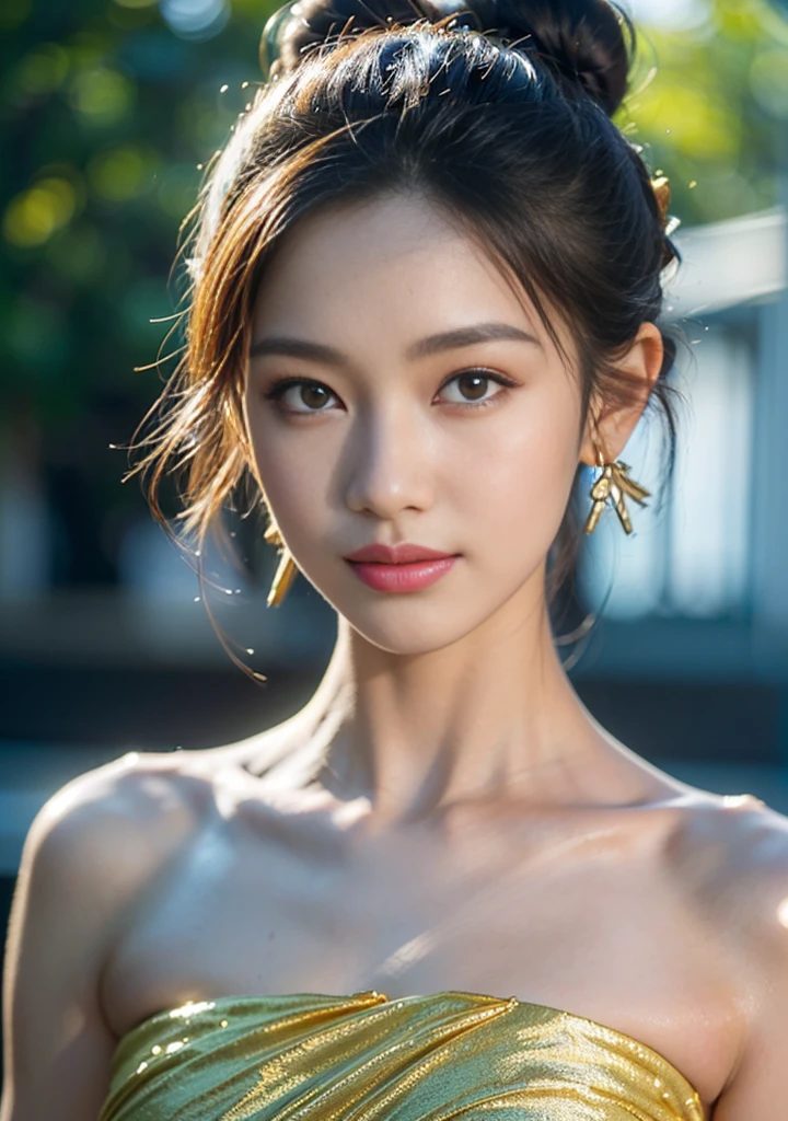 (2 pure Japanese girl,), (Small breasts:1.5,),(Mole on left side of neck:1.5),(solo,,Textured skin, Detailed skin,Detailed face,Detailed eyes,detailed posing,Natural eyebrows,Sparkling Eyes,High detail, Highest quality, Super detailed, Surrealism, ,8k,RAW Photos,Photographicism,Professional Lighting,Ray Tracing,Portrait Photography,),(((Black Hair, Natural Makeup,Simple earrings, Bun Hair,,smile,Composition from the front,Graduation photo)))