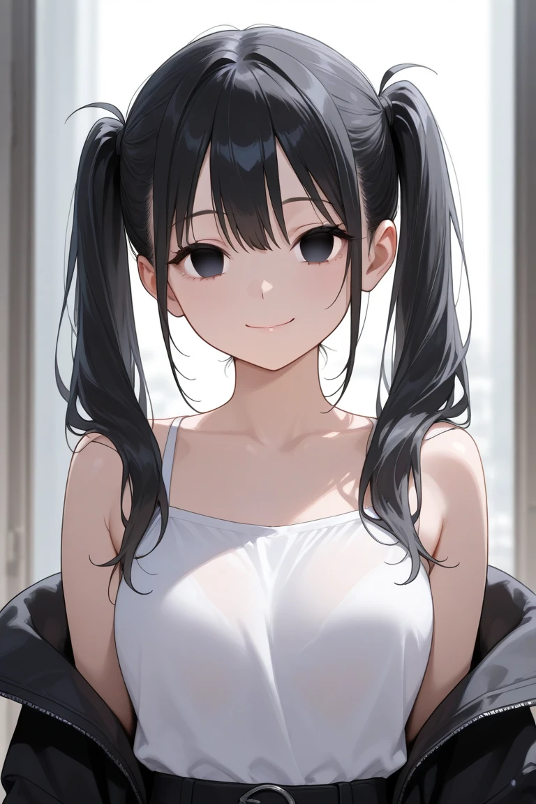 Super detailed，masterpiece，best quality，harf，View，blush blush，Yazawa Nico,red eyes, Blunt hair, 1 female、White clothes、The belly is visible，White bun hairstyle， black hair color hair、chubby、Smile、pale pink lips、Soaked all over，oestrus，Blushed，visible、Red yoga pants，Sit with your knees folded，wet hair，messy hair