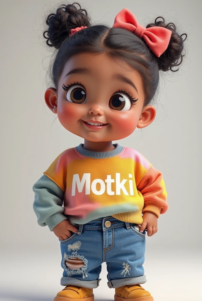 uma menina estilo pixar, alta qualidade, melhor qualidade em um fundo com arco iris