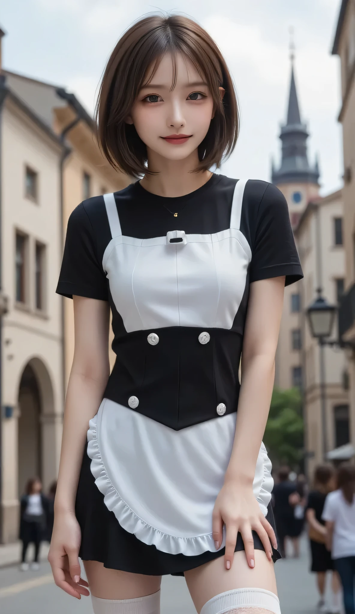 Super Real,Fotoreal,realisitic,(1 menino:1.9),(corpo inteiro:1.6),(minissaia:1.5),sozinho,(short hair:1.6),sorrir,Transvestite high school student outfit,absolute area,looking in camera,ao ar livre,cabelos pretos,Fundo desfocado,sorrir,Detalhe superfino,(cabelos pretos:1.4),(com saia:1.1),((3 linhas isoladas em fundo branco)),Terno de Marinheiro,(pele detalhada:1.2),