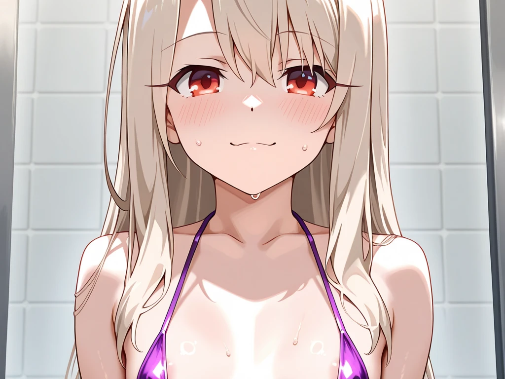 1girl,kagamigawa chloe,swimsuit,pink hair ribbon,solo,smile,masterpiece,best quality,game cg,one eye closed,solo,smile,open mouth,v,<lora:KagamigawaChloeXL:1>,