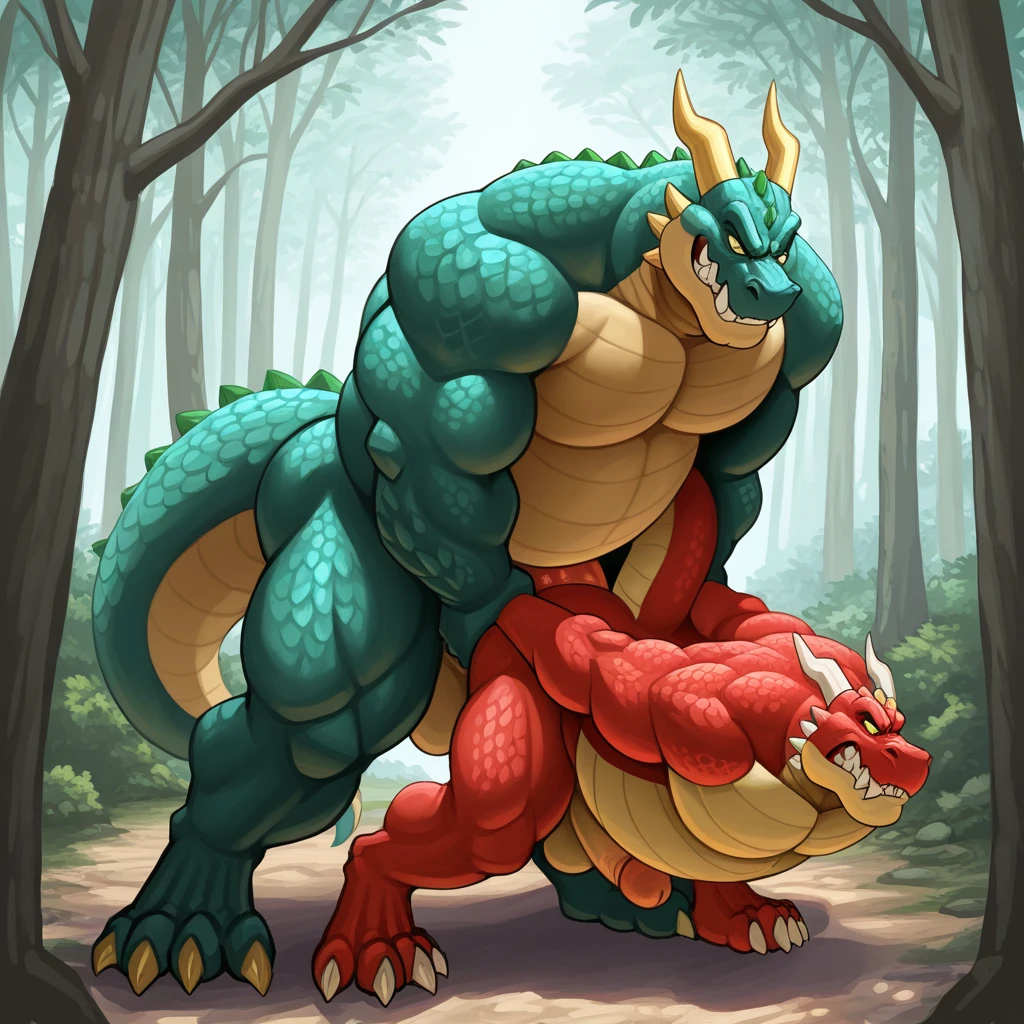 Duo, Bowser, Guilmon, nsfw,daddy, oversized veiny cock, detailed scales, massive balls, detailed balls, messy excessive cum orgasm, explosive orgasm, excessive cumming, cum cannon, high quality, high res, aroused, bedroom eyes, chubby, overweight, hot, sexy, heavyweight, dragon, thick penis, by darkgem, by Taran fiddler,by wfa, fat, obese, nipples, heavy, masturbation, size difference