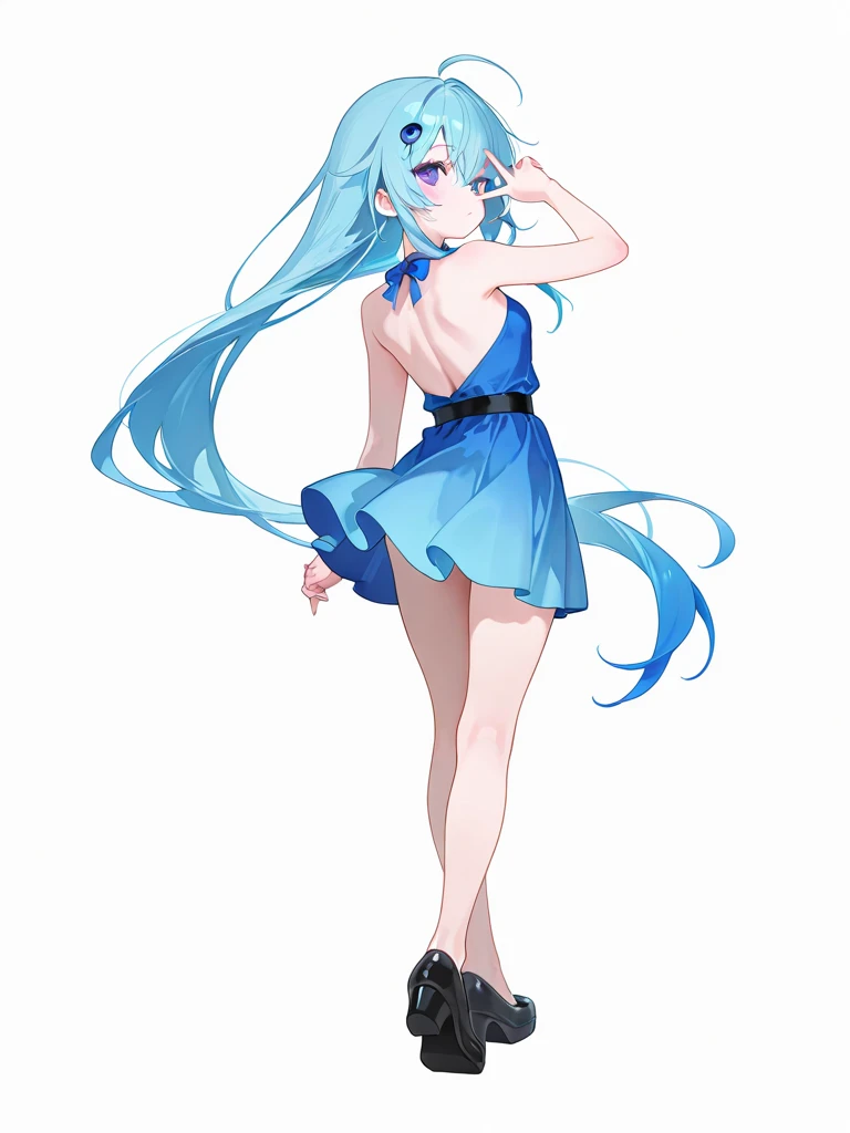 masuter piece, Best Quality,32K、Wallpaper, ultra -detail, Absurd beauty, 1beautiful girl、Big crisp eyes、Hair fluttering in the wind、Slender legs、Smaller head、miscievous smile、Angle looking up from below:1.3、♡♡♡、(Poses in motion)、The bikini、swimming pools:1.3、ample breasts
