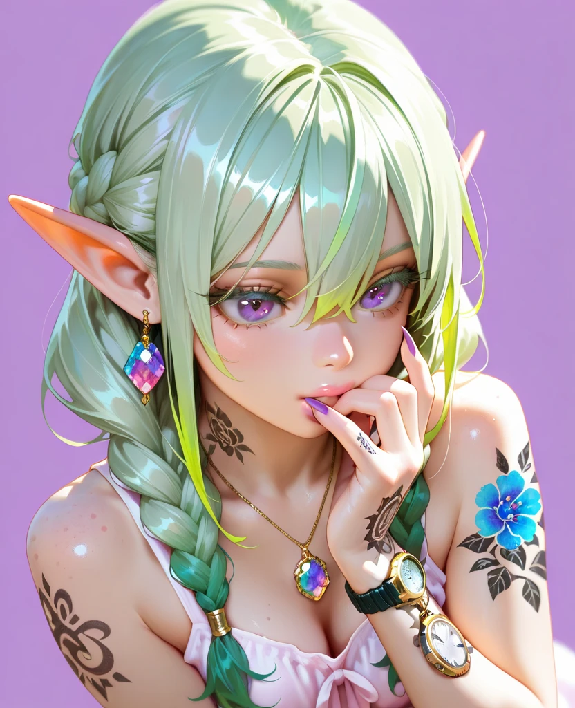best quality,(1girl,solo,fullbody),(flat chest),breast, face_fuck,fucking, small dick,,Olga Discordia, dark skin, elf_ears