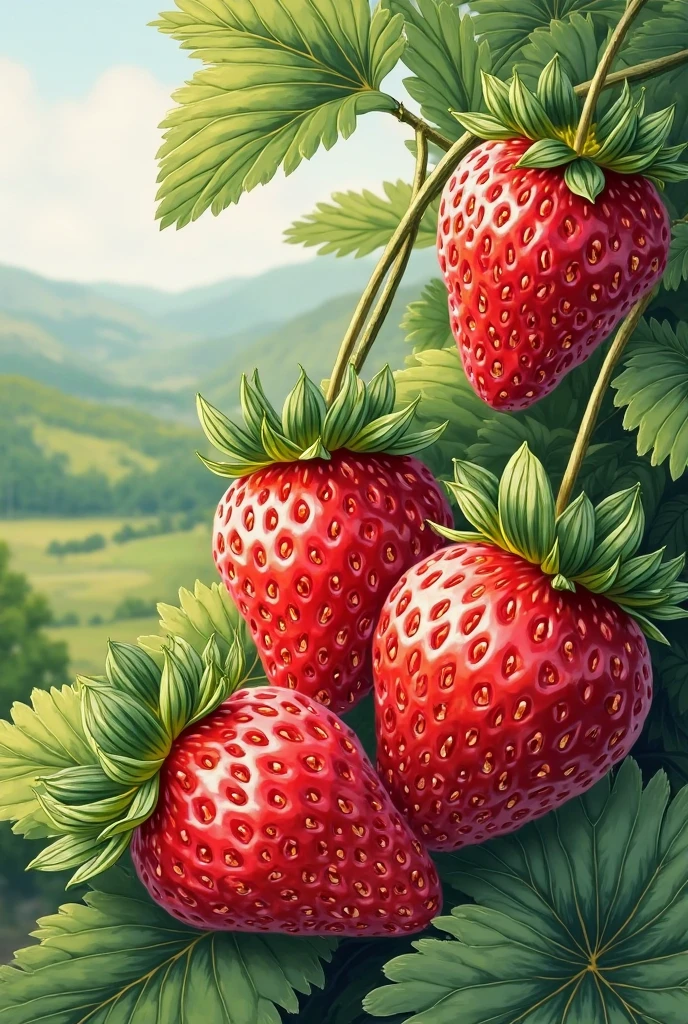 Fruit & Garden Icon: A logo that combines images of fruits like strawberries and peaches with garden elements such as leaves or a garden tool.