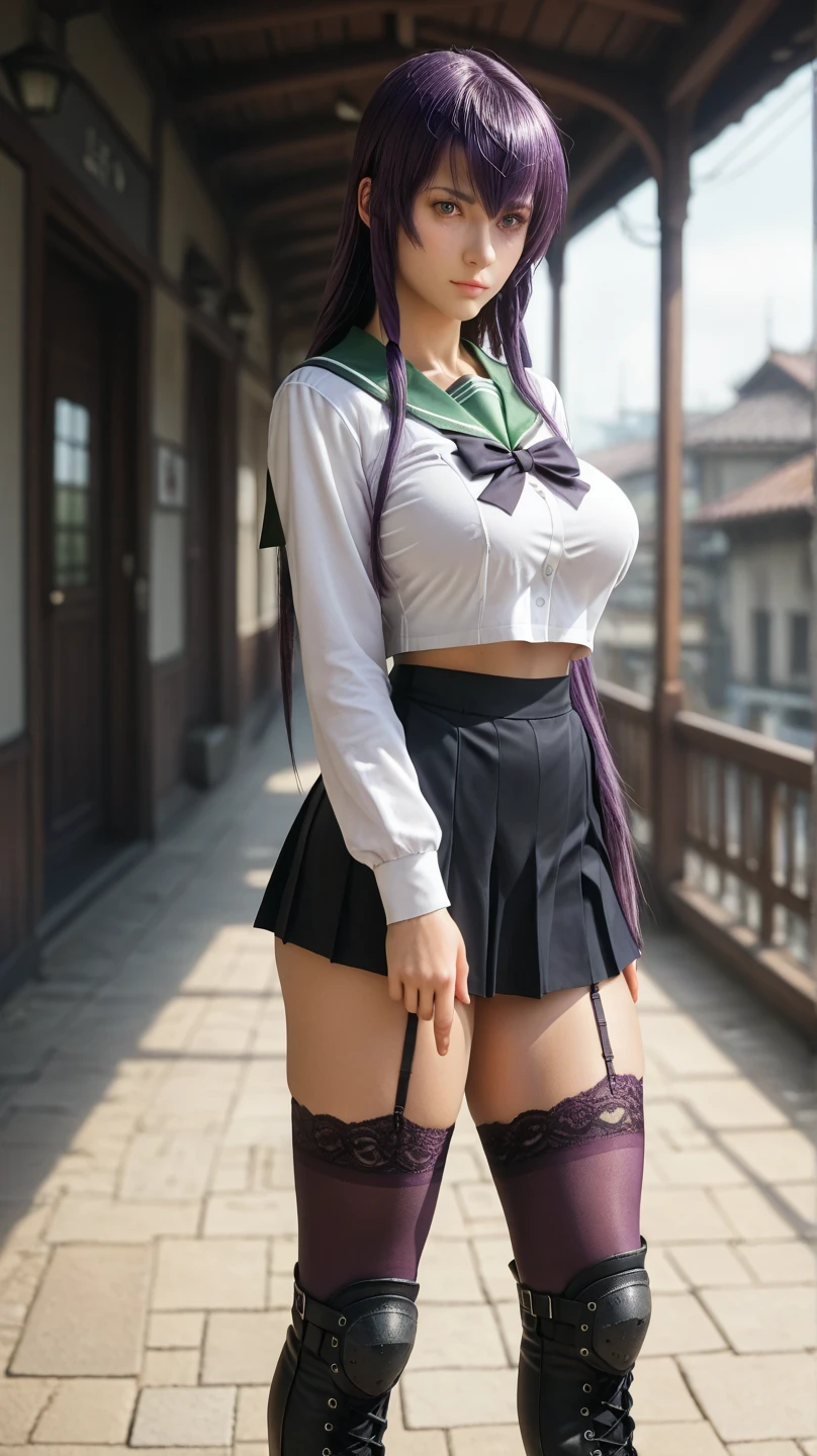 (masterpiece, best quality:1.4), (full body), (standing:1.5), (front shot), 1girl, solo, (european youth:1), (sexual), 1girl, (upper body), (standing), Mitsuri, (gradient hair color:1.5), (long hair:1.5), seductive expression, (green eyes:1.4), (erotic), cleavage, (demon_slayer_uniform:1), smile, long_sleeves, looking_at_viewer, japanese_clothes, (haori), cleavage, jacket, open_clothes, skirt, belt, (black_skirt:1.5), pleated_skirt, thighhighs, (green_thighhighs:1.5), katana on her hand, zettai_ryouiki, sexy smile, beautifull fieldat night, moon at the sky, moonlight, beautiful face, highly detailed face, highly detailed skin, skin pores, subsurface scattering, realistic pupils, full face blush, full lips, detailed background, depth of field, volumetric lighting, sharp focus, absurdres, realistic proportions, good anatomy, (realistic, hyperrealistic:1.4), 16k hdr,