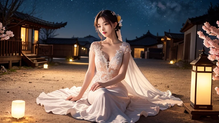 Romantic rose dress 2, Deep in Wonderland,The moonlight falls like water,foggy room,The figure of the heroine is vaguely visible,Just like the fairy in the painting,Slender sexy legs,Very beautiful legs,Exposing sexy,Large Breasts,Beautiful with a hint of mystery。Her face is beautiful and delicate,Like finely carved jade,Showing otherworldly beauty。picturesque eyebrows,The waves in my eyes are like twinkling stars,Show the light of perseverance and wisdom。The bridge of the nose is straight,Lip color like cherry,The slightly raised corners of the mouth reveal confidence and calmness。Her face is chiseled,Skin as fair as jade,Reveal a healthy glow,like a fairy, She never eats fireworks in this world。Her makeup is light and delicate,Not too much embellishment,But enough to show her temperament and charm。Light-colored foundation brings out the transparency of the skin,A light eyebrow pencil outlines her perfect eyebrow shape,Eye makeup is eye shadow and eyeliner,Make her eyes brighter and more energetic。嘴唇涂上elegant的口红,Adds a bit of charm and sophistication。她白色透明的衣服elegant别致,clothes flying,It seems like it will be blown up by the wind at any time,drifting into the distance。既不失elegant,Also showed off her extraordinary skills。A wide belt is tied around the waist,There is a crystal clear jade pendant hanging on it,Swinging with her movements。Her hair is tied back casually,Protect it with Hostas,A few strands of hair are fluttering gently in the wind,Adds a bit of softness。Her figure is looming in the fairyland,宛如一道Large Breasts Beautiful的风景线,Attracted everyone's concern。She seems to be a fairy in wonderland,Large Breasts Beautiful、elegant、mystery、and full of power。8k,beautiful hands,Like a fairy's perfect and natural fingers。