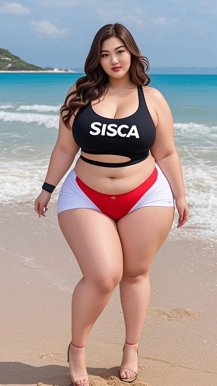 best quality, ultra high resolution, (photorealistic: 1.4), 8k resolution, (random hair: 1.3), (realistic hair: 1.2), (Japanese fitness girl: 1.2), (realistic eyes: 1.2), (beautiful face: 1.3), bright white skin, (dressed in perfect Cosplay style, tight clothing, sneakers), (athletic and sexy body: 1.25), beaked breasts, cleavage, thick and defined thighs, big and athletic ass, curvy, hourglass figure, 1girl, solo, dynamic and sexy pose, (perfect skin details and texture: 1.1), (random background: 1.2), (black hair), perfect skin lighting and reflections, perfect facial and athletic body features and details, perfect High Definition