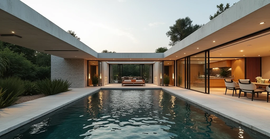 Complete gym in the courtyard of a modern mansion
