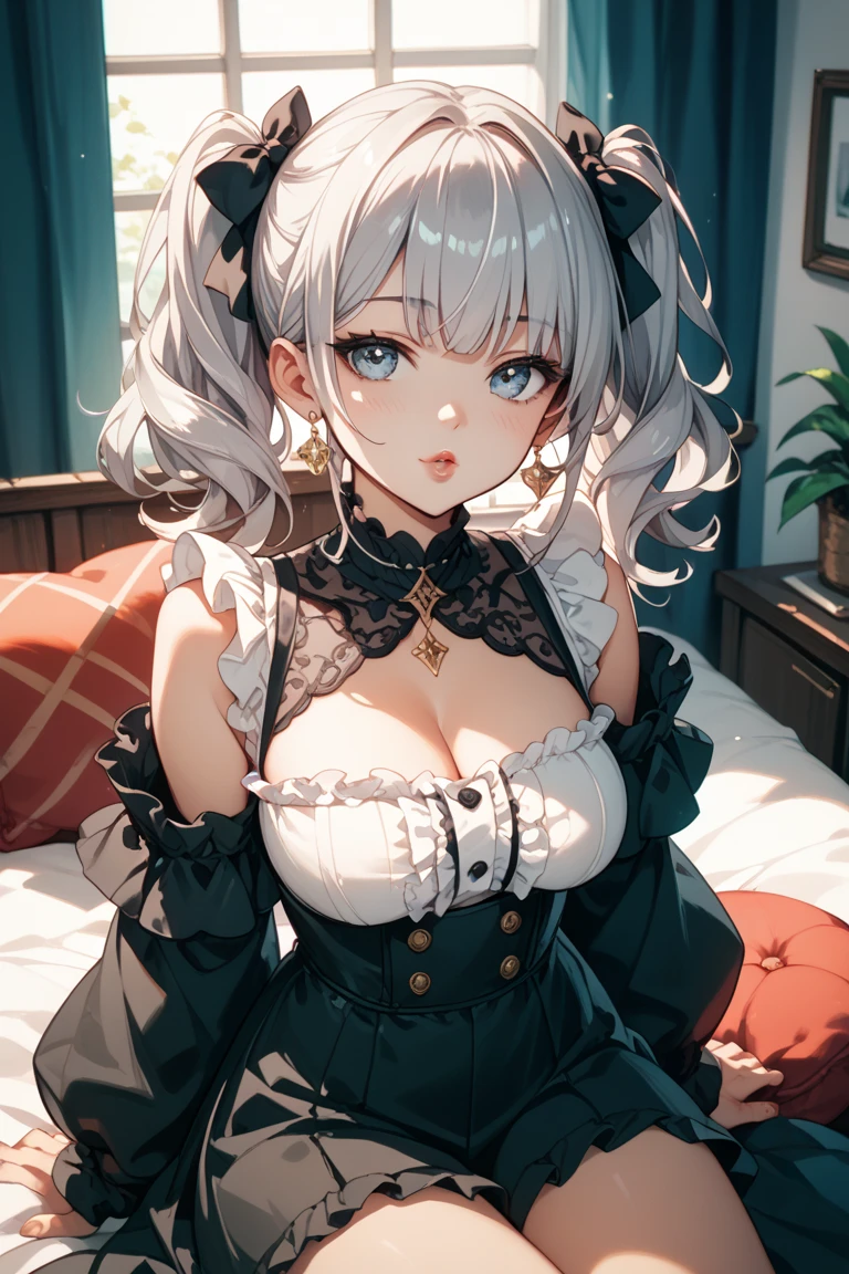 a close up of a statue of a woman in a dress, a statue by senior character artist, trending on cg society, rococo, rin, ( highly detailed figure ), fine details. girls frontline, anime cat girl in a maid costume, gorgeous maid, , anime girl in a maid costume, wlop and sakimichan, from girls frontline