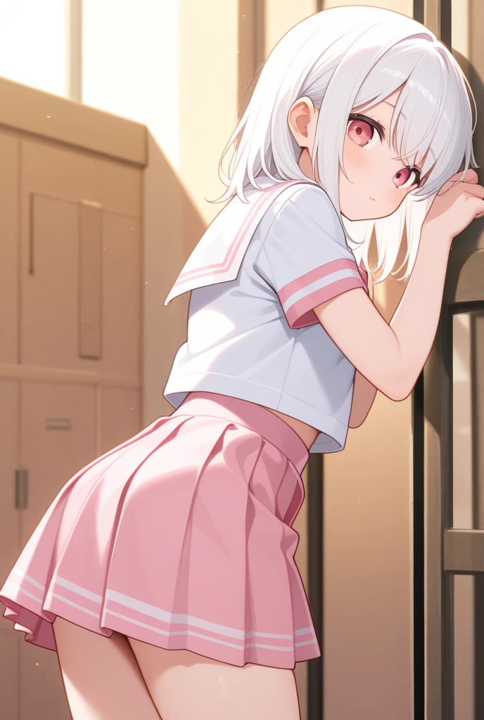 A defiant smile、masterpiece、Back Alley、orgasm,blush、Put a condom in your mouth、 Sweat,White panties、Lift up your skirt with your hands、Sit on the air conditioner&#39;s outdoor unit、