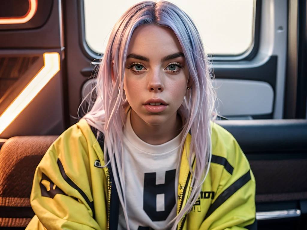 BillieEilish, photograph, Cozy Female, ð, majestic, at Overcast, Illustration, Cosy, film grain, Kodak portra 400, F/1.8, 4K, <lora:BillieEilishSDXL:1>