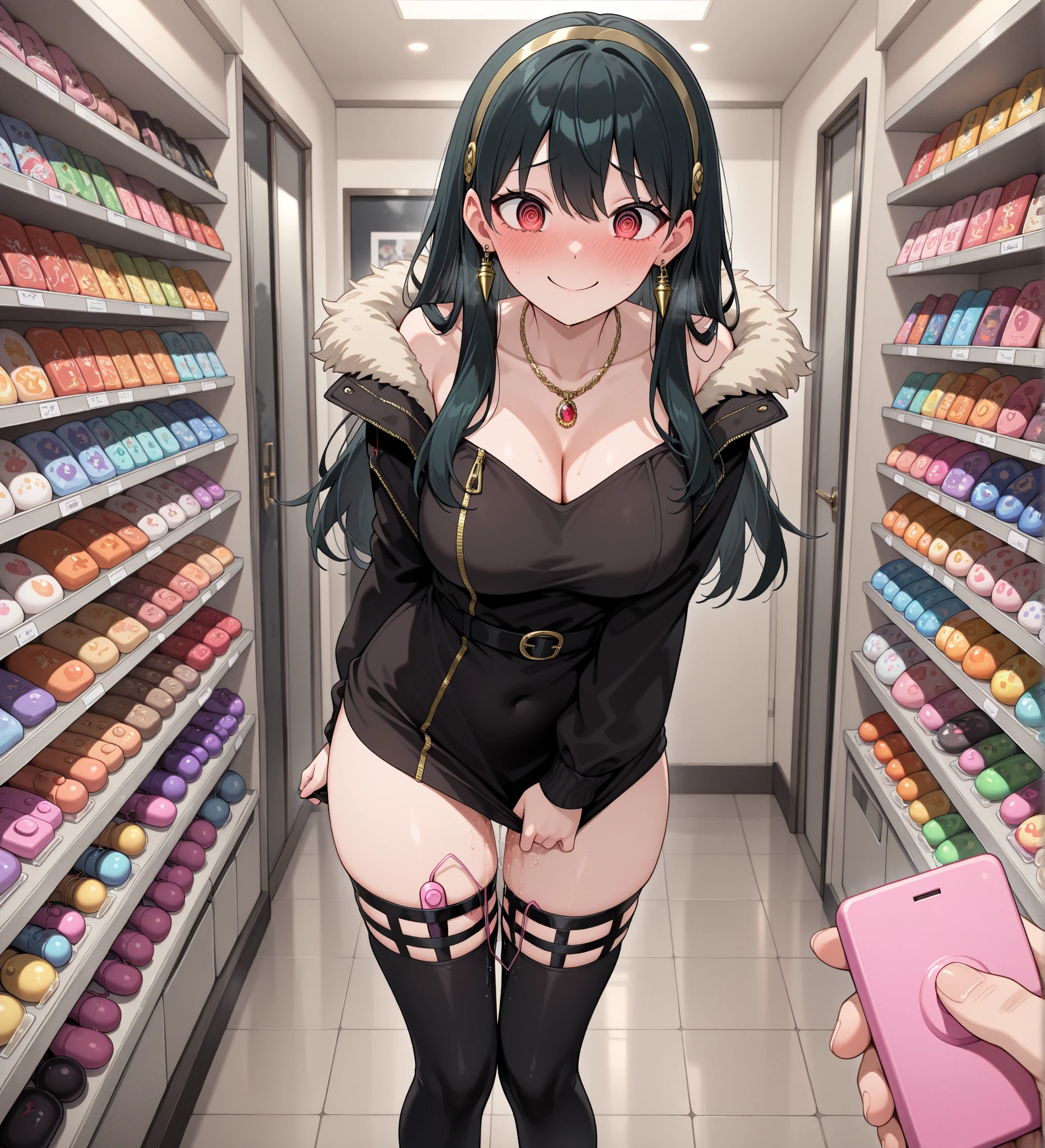 Curvy blue eyed girl with long wavy black hair and small breasts, (cruel_expression):4.0, lewd:2.0, (pubic_stubble):3.0