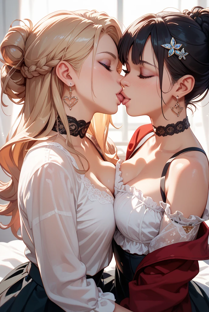{(watercolor painting:1.2),(renaissance style:1.2)}, {hime cut}, BREAK, {erotic face,(very ecstasy:1.2),(writhing:1.4),embarrassing,half open eye},{(very obscene pose:1.2),(arched back:1.2),(arch one's head:1.4)}, {(chains fundoshi:1.4), (wet clothes:1.2)}, BREAK, {(many chains from the ceiling:1.4), (chain shibari:1.3),(chain bondage), (chain restraint),(wrap limbs with chains:1.8),(chain bind body),(chain in collar:1.2), confinement, shackles}, BREAK, {(2 woman, small breasts, (lick each other, saliva), braid hair intricately)},{dynamic low angle view}, {(dark church glowing stained glass:1.2)}, BREAK,{(glowing tears:1.1),(fascinating eyes),extremely detail hair, (pure white skin:1.1)}