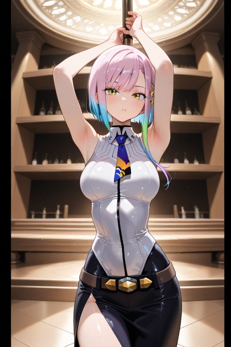 Nsfw, (master part, best quality;1.3), extremely detaild ,ultra detaild, 1girl,standing alone, robot joints, Breasts huge, hair ornament, aretes, Looking at Viewer, mini skirt, microwave good, purples eyes, 4k resolution, Ultra-realistic, highy detailed, fully body, natta, dynamic lights, hypno walk