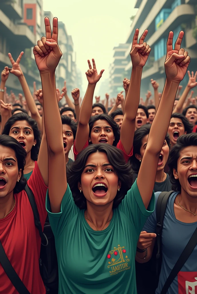 Illustration of student protest in Bangladesh 2024