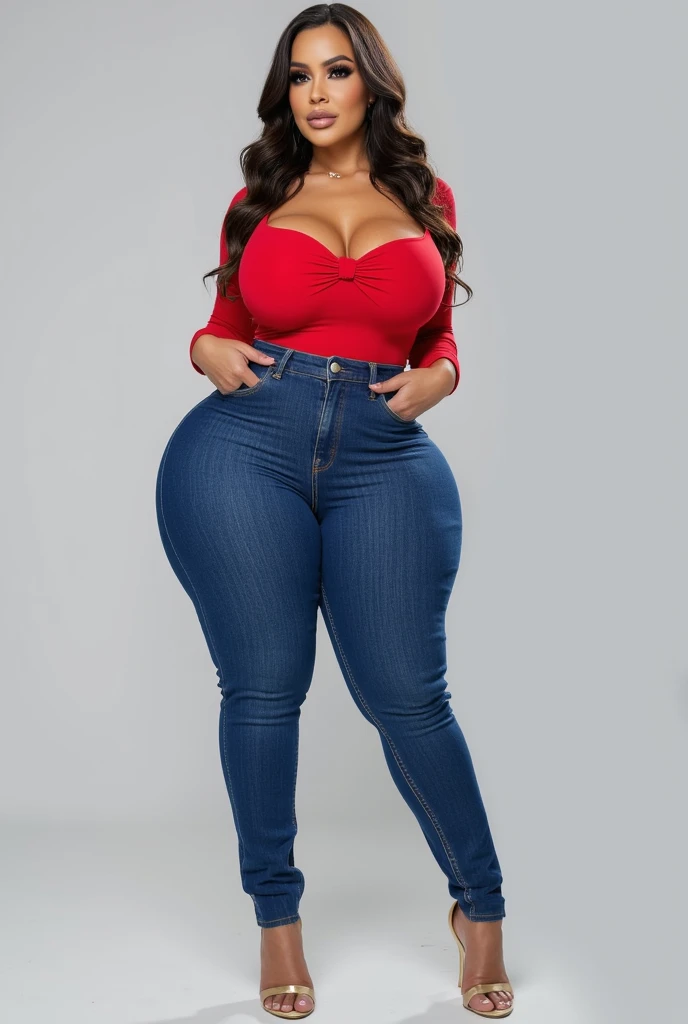50yo mature milf Aishwarya rai as corporate lady, black denim shorts, tight red shirt, ((knee high boots)), mature curvaceous milf figure, massive cleavage, unbuttoned tight shirt, high ponytail, ((wearing cateye glasses)), posing in balcony, day scene, mature hourglass figure, massive breasts, look straight at camera, erotic adult face, 50 yo mature milf body, soft volumetric lights, intricate details, (ArtStation:1.2)