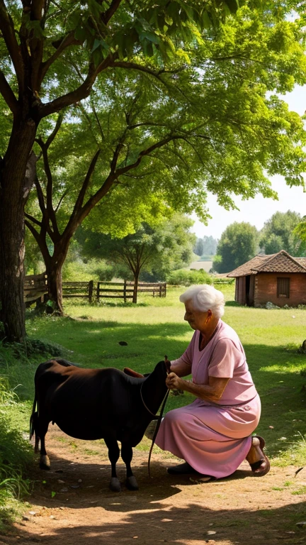 A very young and small cow living with there parents on a farm, they are unhappy because the parents of the small cow are being brought to the butcher by evil looking humans