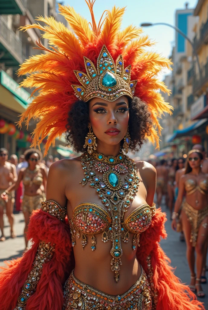 (Realistic),masterpiece,best quality,cinematic lighting,natural shadow,highest detail,depth of field,looking at viewer,Zoom Shot,
edgCarnival,1girl,solo,photo of a cute girl,full body,wearing orange edgCarnival costume,feathers,crown of feathers,Sequin,
light smile,charming,20yo,Bouffant Hair,shaved sides,Playing an Instrument,
<lora:edgCarnival:1>