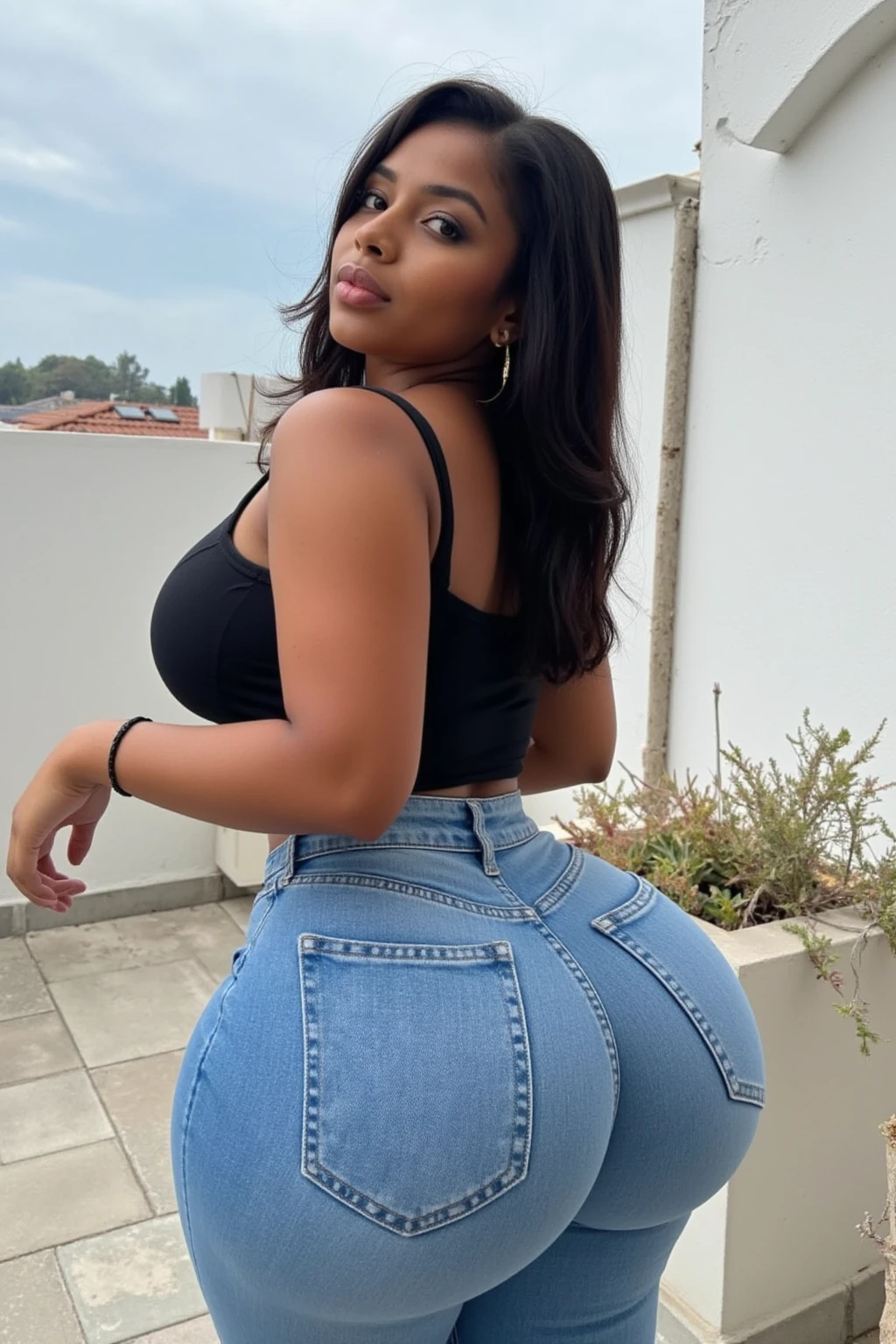 raw photo, highly detailed skin, hdr, 8k, intricate details, (photo of 30y.o. woman:1.2), from behind, on all fours, big ass, feet soles, shorts, huge breasts, wide hips, beautiful face, long legs, femme fatale, cinematic photo undefined, 35mm photograph, film, bokeh, professional, 4k, highly detailed