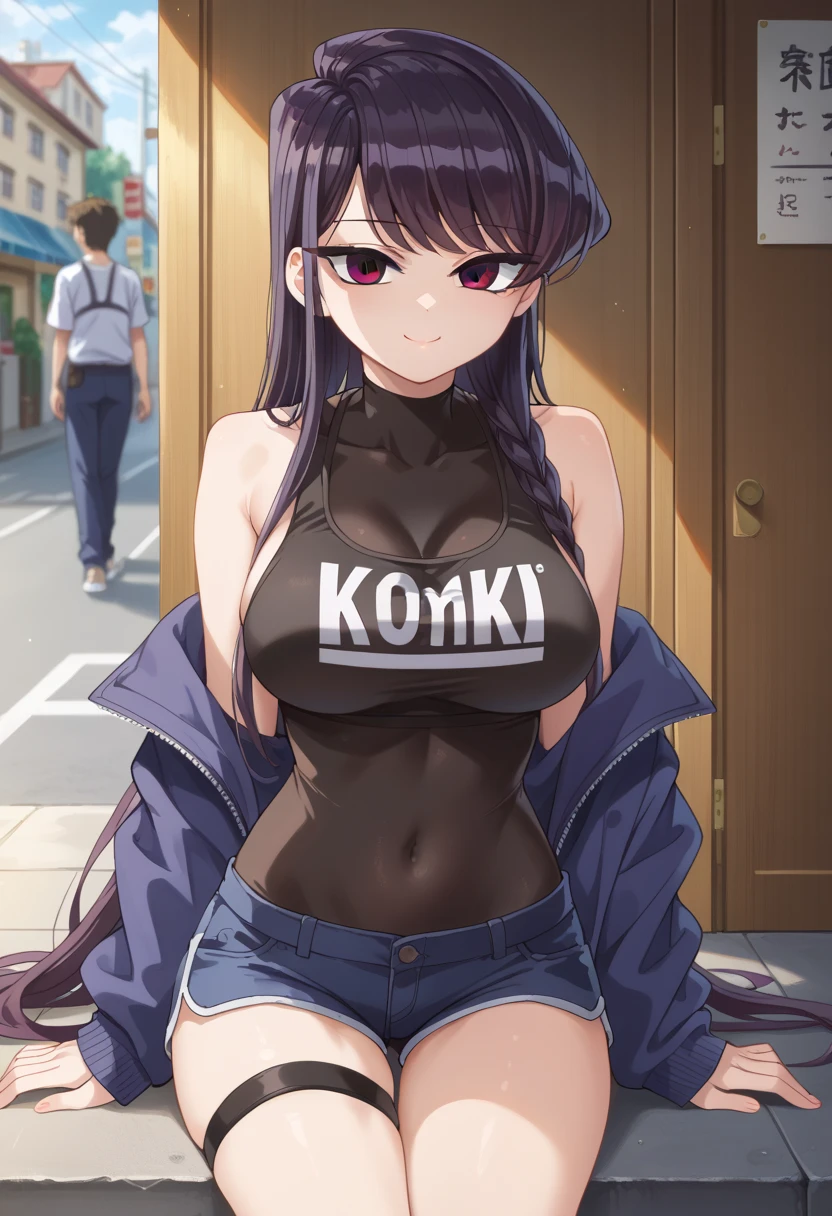 (masterpiece:1.37), best quality, (extremely detailed:1.37), woman, (mature:1.5), (adult:1.5), large breasts, very long hair, (straight hair:1.5), dark purple hair, purple eyes, (extremely detailed eyes:1.37), hoodie, jeans, desperation, (wetting self:1.5), standing, embarrassed, humiliation, blushing, angry, city, futuristic, neon lighting, high-tech, street