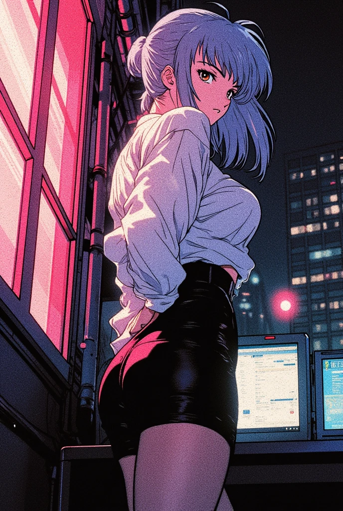 Girl, Shirt unbuttoned, You can see her breasts, Skyscraper Window background, openlegs, night, Bare chest, small breast, slim body, Sneakers , wet body, Wet hair, rain, tokyo , orgasm
