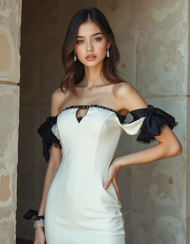 una mujer con un vestido blanco posando para una foto, Dua Lipa, Adriana Lima, bella hadid, Kendall Jenner, vestido abierto, vestido elegante y revelador, Vestido de marfil impresionante, vestido sin tirantes, cerveza madison, nico con un vestido blanco, gongbi, julia sarda, cr3, Emily Ratajkowski, con un vestido largo blanco, Pocahontas