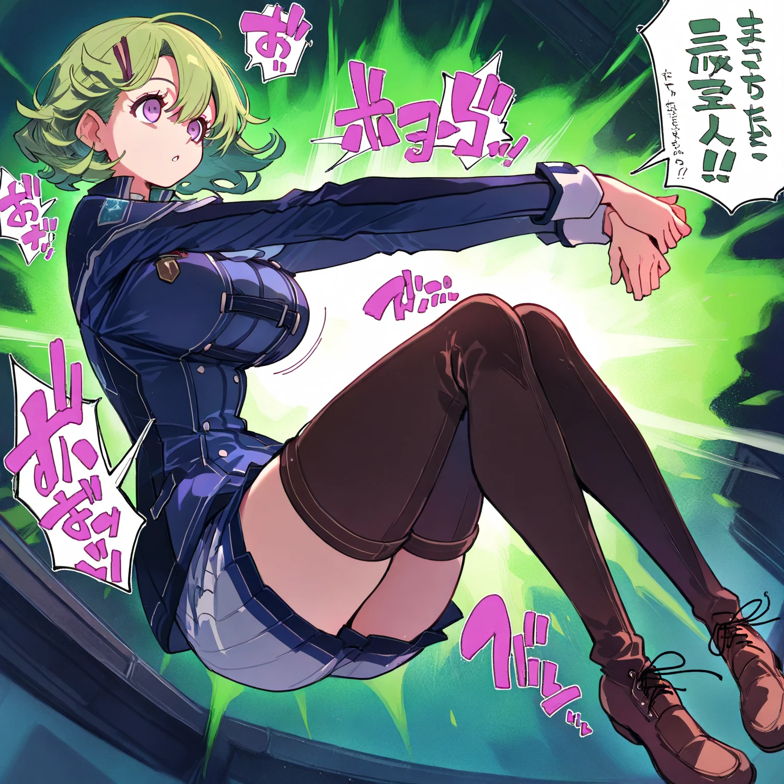 Blue skinned Japanese girl、Close-up of a girl in a black leotard、Black glossy leotard、Black boots、He has a silver belt around his waist、Saiyan Girl, wonderful, Nano Girl, Female body type, Inspired by Hiromu Arakawa, Anime Manga Robot!! Anime Girls, Fubuki, Full Body Suit, by Hiromu Arakawa、wonderful, silk, Beautiful and attractive anime teen, Anime Girls of the future, tears,Drooling,Pee,Sweat,Tongue out,incontinence,Peeing,Mouth open and tongue out,Estrus,Eyes wide open,Estrus,Blushing,Nipples are erect,Face is hot,Lust、Mouth wide open and tongue sticking out、incontinence、My crotch is wet、Crying face、Drooling、Red camouflage on face
