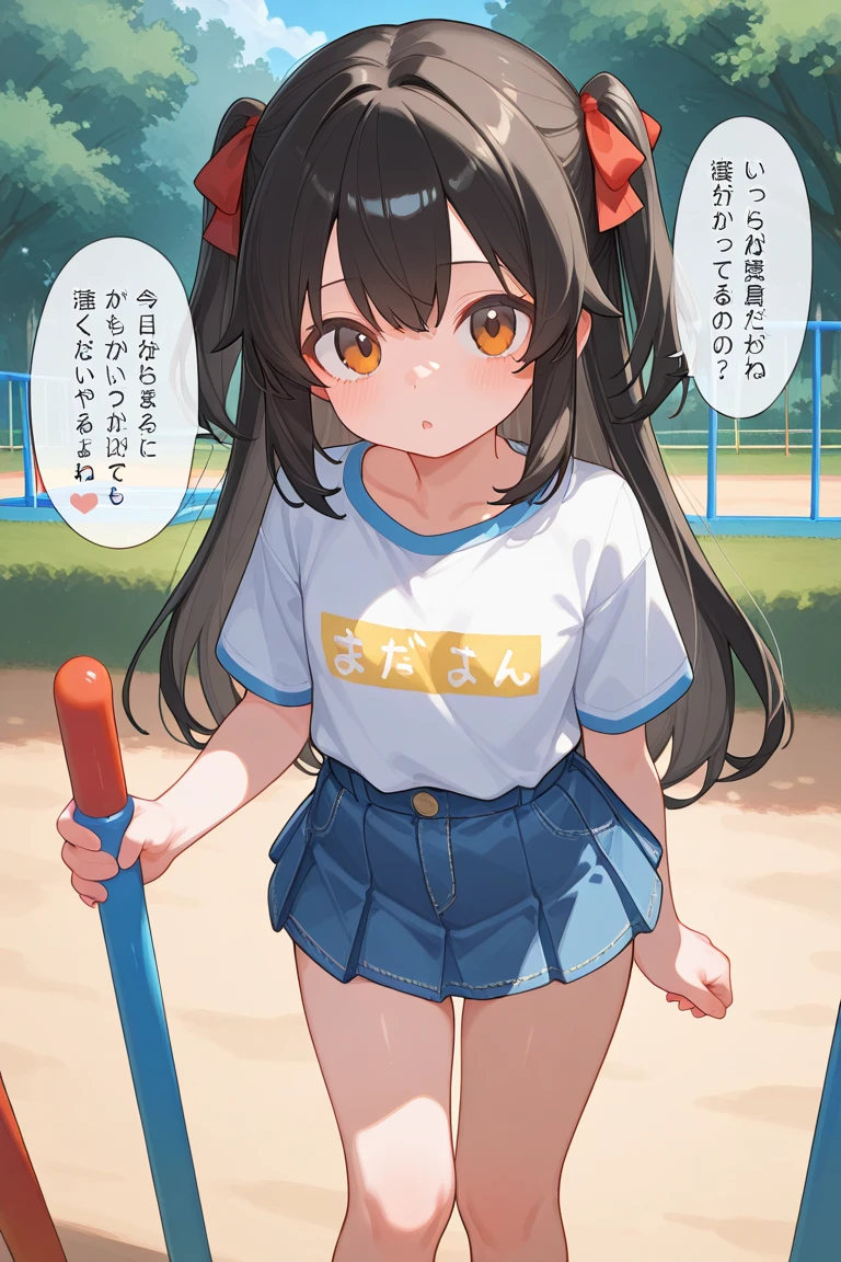 masterpiece, best quality,
1girl, solo,
<lora:chara_Kaguya-samaWaKokurasetai_IinoMiko_v1:0.9> iino miko, (brown eyes:1.2), tsurime, brown hair, long hair, hair over shoulder, twintails, low twintails, blunt bangs,
large breasts,
gym uniform, white shirt, buruma, blue buruma,
outdoors, blue sky,
from above, looking at viewer, looking up, sitting, collarbone, breasts,
blush, nose blush, embarrassed,
v, hand up,
