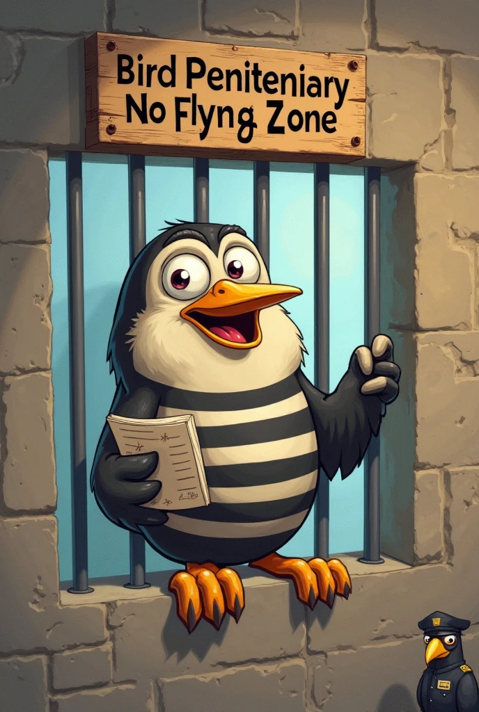 Anthropomorphic blue bird, large yellow beak with orange, scared, gazing at viewer, tied with ropes to a chair inside a dark room