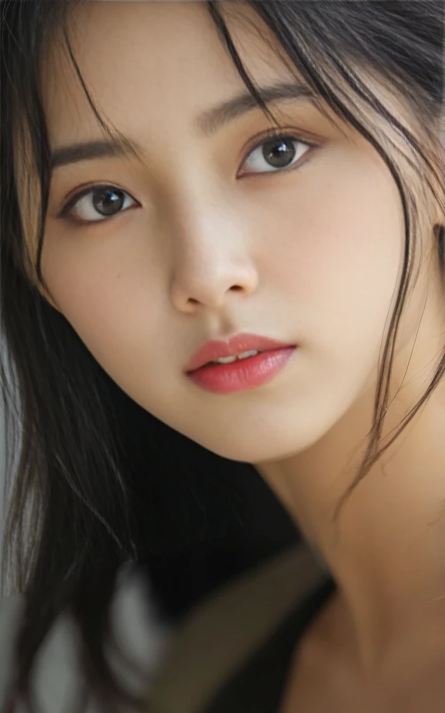8k,Highest quality, masterpiece, Ultra-high resolution, (Realistic:1.4), RAW Photos, (Real skin texture:1.3), (Film Grain:1.3), (Selfie angle),One girl,Beautiful and detailed eyes and face,masterpiece, Highest quality,close,Upper Body,Completely naked,Mouth half open,D Cup,chest