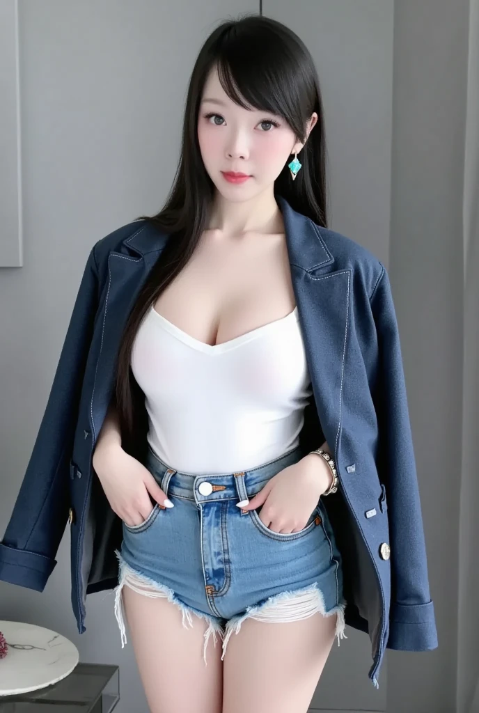 (8k, raw photo), filmgrain, 超高分辨率, Super meticulous, (Ultra-skin details), unbelievable Ridiculous, strong rimlight, Asian people, slender girl, seduct smile, staredown, Large breasts, , braidedhair, Blonde hair,((pale brown hair)),(真实感:1.3)rays of sunshine,1girl,instagram,exteriors,(black shirt:1.2),(((城市))),(very vey very detailed face),(By bangs),nakeness,Full body depiction