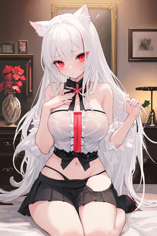 Raviel Ivansia, big breast, wearing a black bra and panties