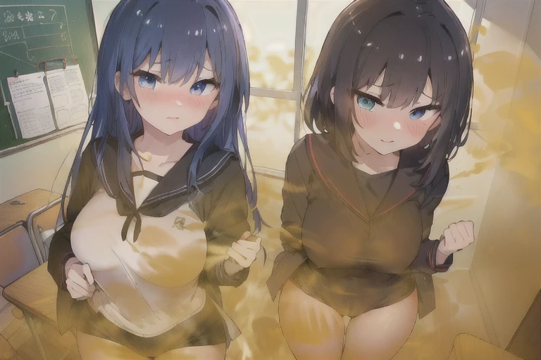(((High resolution))), (((Very detailedな))), (((Three Girls:1.3))),((７Head to Body:1.3))、 (((Midday Blue Background)))、(Happy expression, Laughter:1.2)、(((Beautiful and detailed eyes:1.3))), (((Very detailed))), (((Details face))), break ,  ,sunny, ,((high school girl、Sailor suit:1.2)),((Very delicate body))、((Very flat chest))、((Small waist))、((thigh gap:1.2))、Friendly atmosphere
