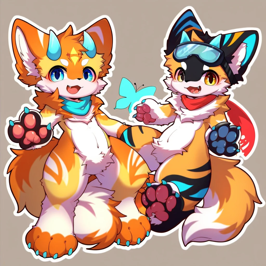by itihi3 イチヒ(Ichihi), by fumiko by donkeyramen by wfa, by Kilinah, brown-furred dragon furry boy, toddler. his underbelly is a brown color as well as sharp stripes on his arms and legs and the two large ram white horns on his head. he also has two large wings on it's back that resemble dragon/bat wings, that of which matches the main body color. he has a large pair of ears and large, ram-like pale brown horns pointing back on its head. his eyes are a light shade of green with a brown outline, with small tan triangle markings below him.