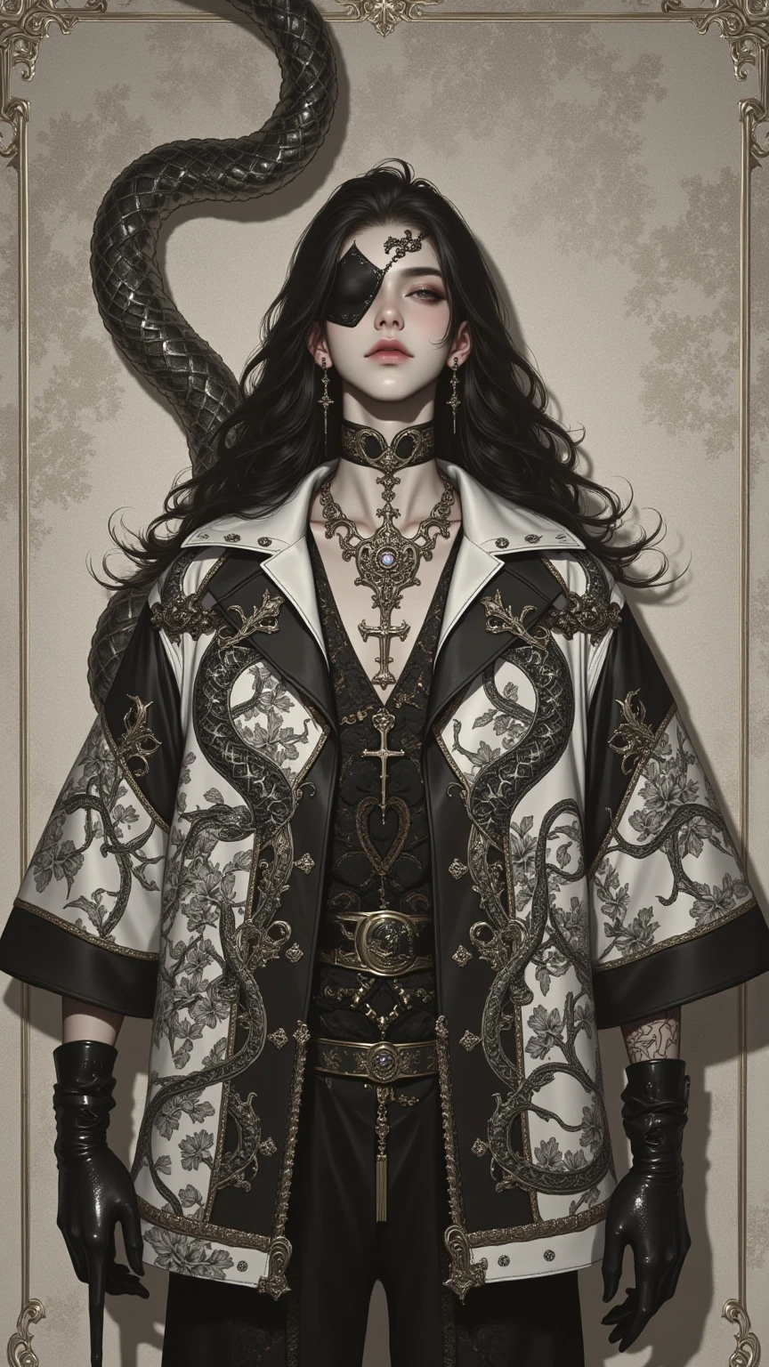 ((highest quality)),(Ultra-high resolution),(Very detailed),(Detailed Description),((The best CG)),(A masterpiece),Ultra-detailed art,Amazing drawing art,(Art with exquisite detail:1.5), (Woman in black long coat:1.7),(Chest accentuated by harness:1.5),(Stiletto long boots:1.2)