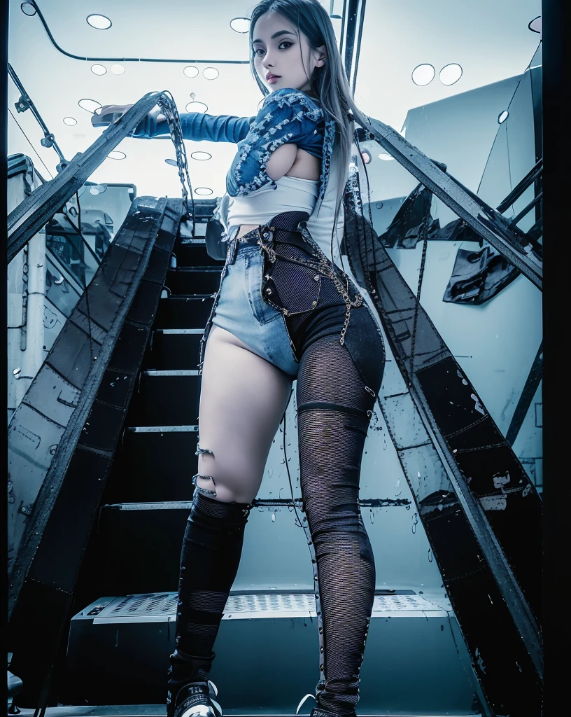Super high quality images、Ultra-high definition images、detailed description、Attention to detail、Bust Up Photography、Try enlarging the chest、Harajuku is the stage、Yukipoyo、Yuuchami、Bitch、gal、Nail salon、long false nails、Show me your hands、nail polish、high school girl、big breasts、黒gal、(brown skin:2.0)、(Japanese:2.0)、Military Personnel、Plump、pregnant woman、(おっぱいにfloat太いBlood vessel:1.5)、Blood vessel、float、(おっぱいにSweatをかく:1.5)、Sweat、水玉のSweat、(underboob:1.5)、(apart:1.5)、(blue glowing lipstick:1.5)、(Chunky lips:1.5)、big pussy、big breastsの谷間、trench、saggy breasts、不釣り合いにbig breasts、(blonde:1.5)、necklace、open-chested clothes、(ピンクのpoliceの服:1.5)、Sukesuke costume、(clothing fabric thickness:0.5)、(long twin tail hair:1.5)、earrings、color contact lenses、Big eyes、big lips、、hard and big nipples、navel piercing、bangle、Foot wheels、渋谷gal、Tattoo on the thigh、knee high socks、Shoes with thick soles、pedicure、gal、gal、police、Miniskirt Police、Mecha、school bag、jetpacks、Airplane wings grow on your back、Holding a handgun、hat、Cow girl