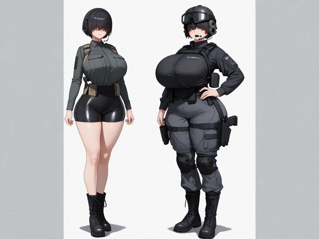 Masterpiece, High quality, ((character concept art)), ((character design sheet, same character))

a futuristic-looking female military commander, wearing a ((kevlar helmet)) and is dressed in ((turquoise suit)) wearing epTactical, XCOM game inspired, XCOM character, ((wide hips)) tall, video game character design, accessories,

Expert high detail concept art, comic book style, intricate comic book outline line work, flat colors, concept art, solid background ((gigantic tits)) ((thicc)) ((4k hands)) ((sexy))