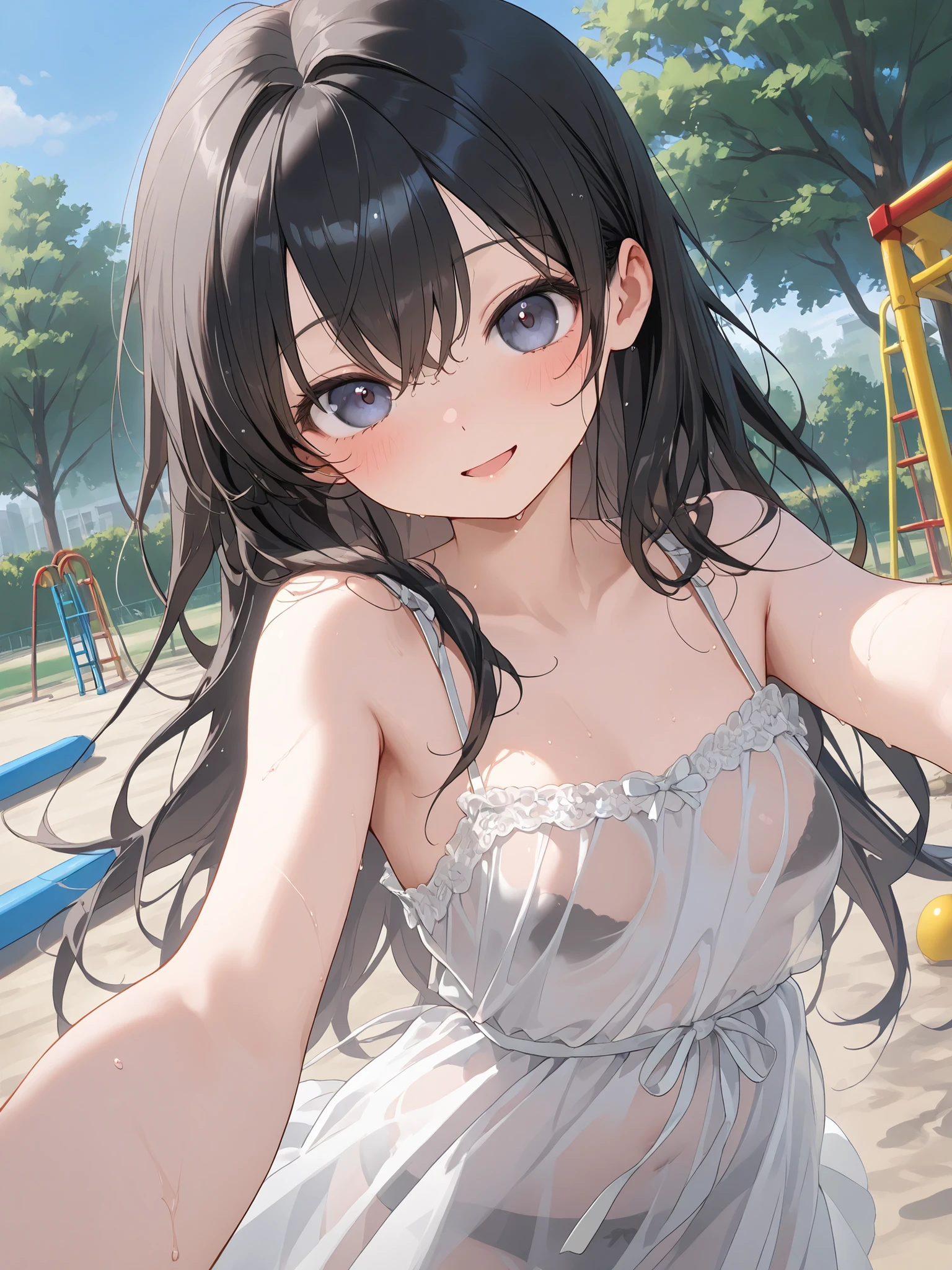1girl in、AS-Adult、Cute underwear、Underwear、be shy、（small tits）Upper body portrait、
