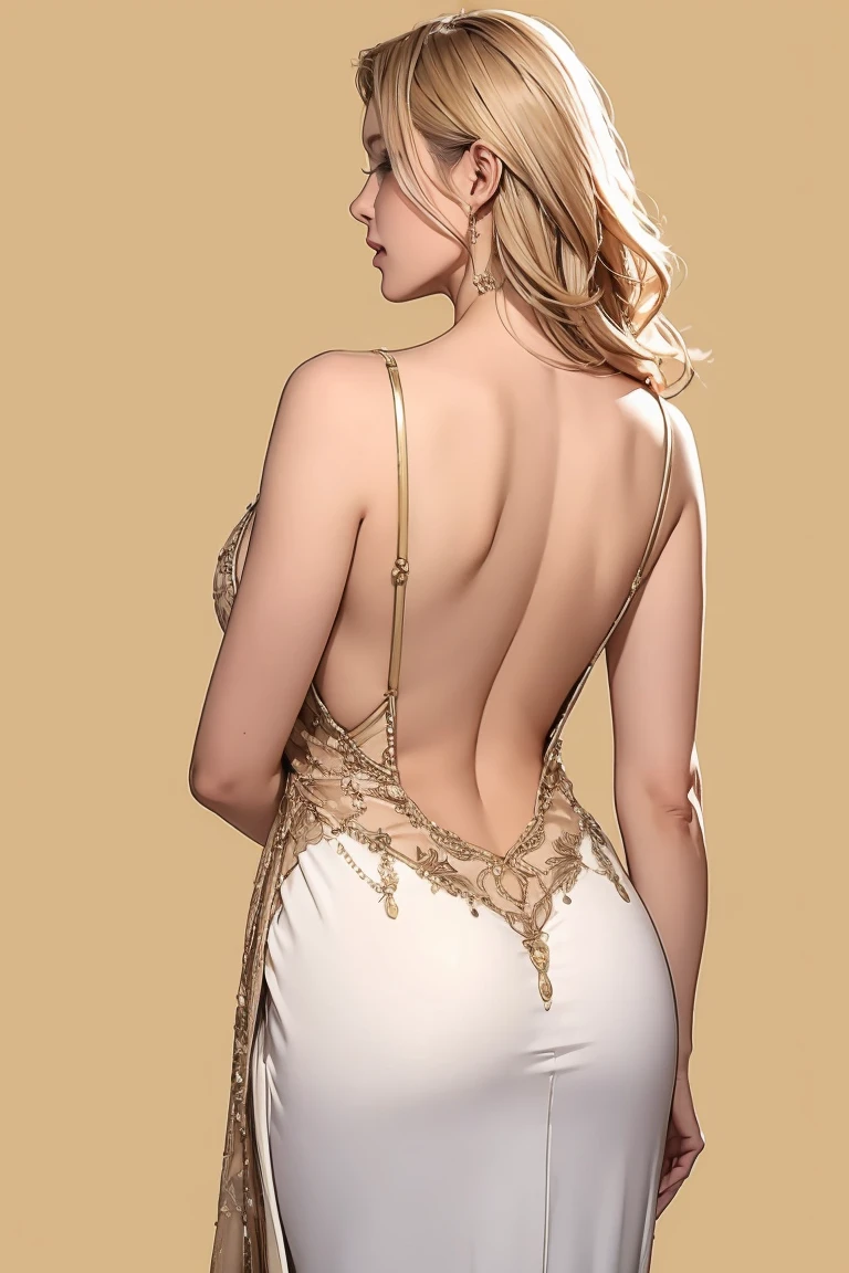 (Masterpiece - Super Detailed, High resolution) Ultra-detailed art and high resolution rendering,Captivating woman, short, Light blonde hair, Audrey Hepburn (1.3) ,New York illustration style, Emanating an aura of elegance and mystery, sexly, Exquisite detail and realistic textures, Lying in bed, Backwards, Large Breasts, BIG ASS,Exquisite face,Realistic Face,Realistic Skin,fascinating look,((Sheer sparkly dress)),Put your hands behind your back